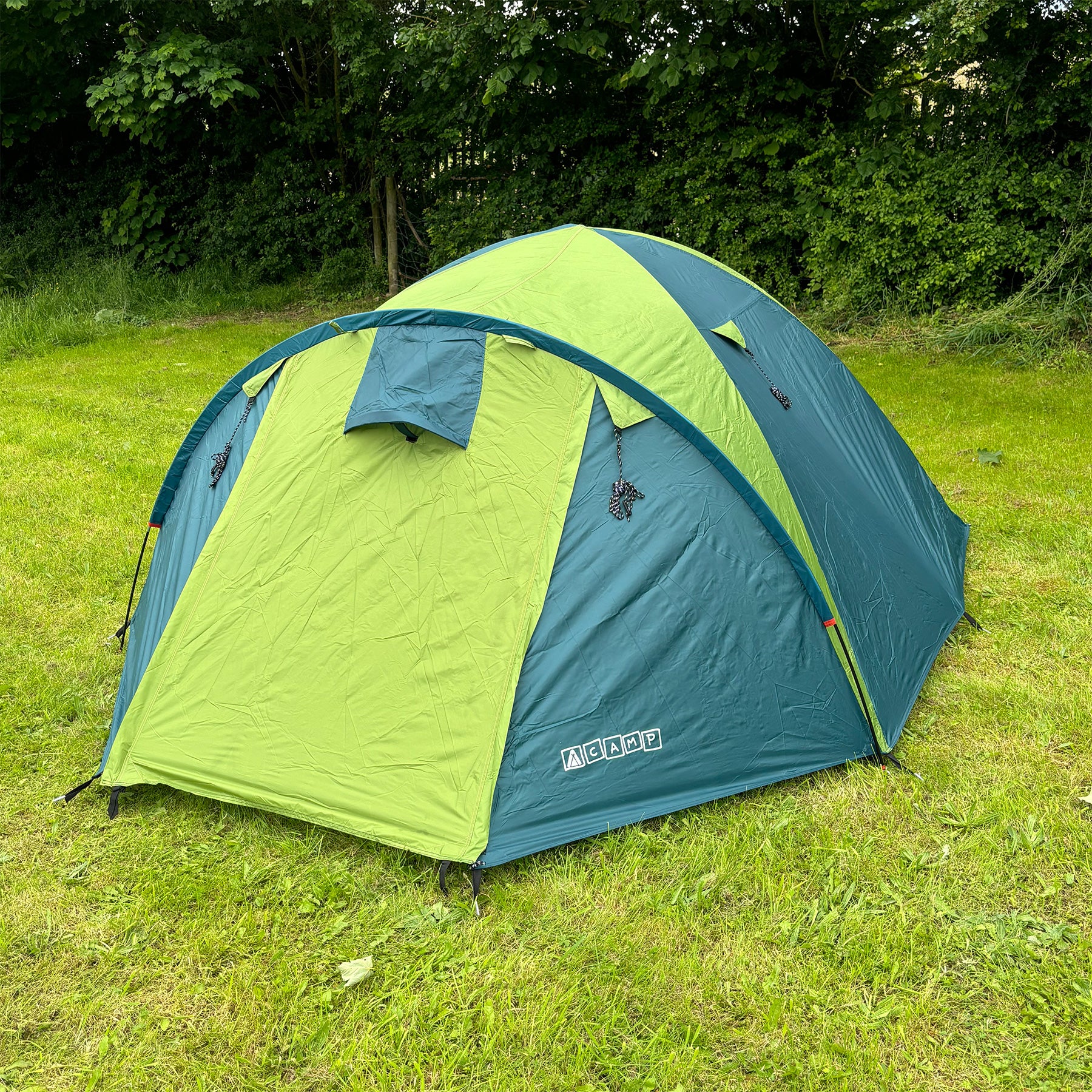 Tambu Acamp 3-4 Person Dome Tent - Dark Turquoise / Olive Green - 55% OFF