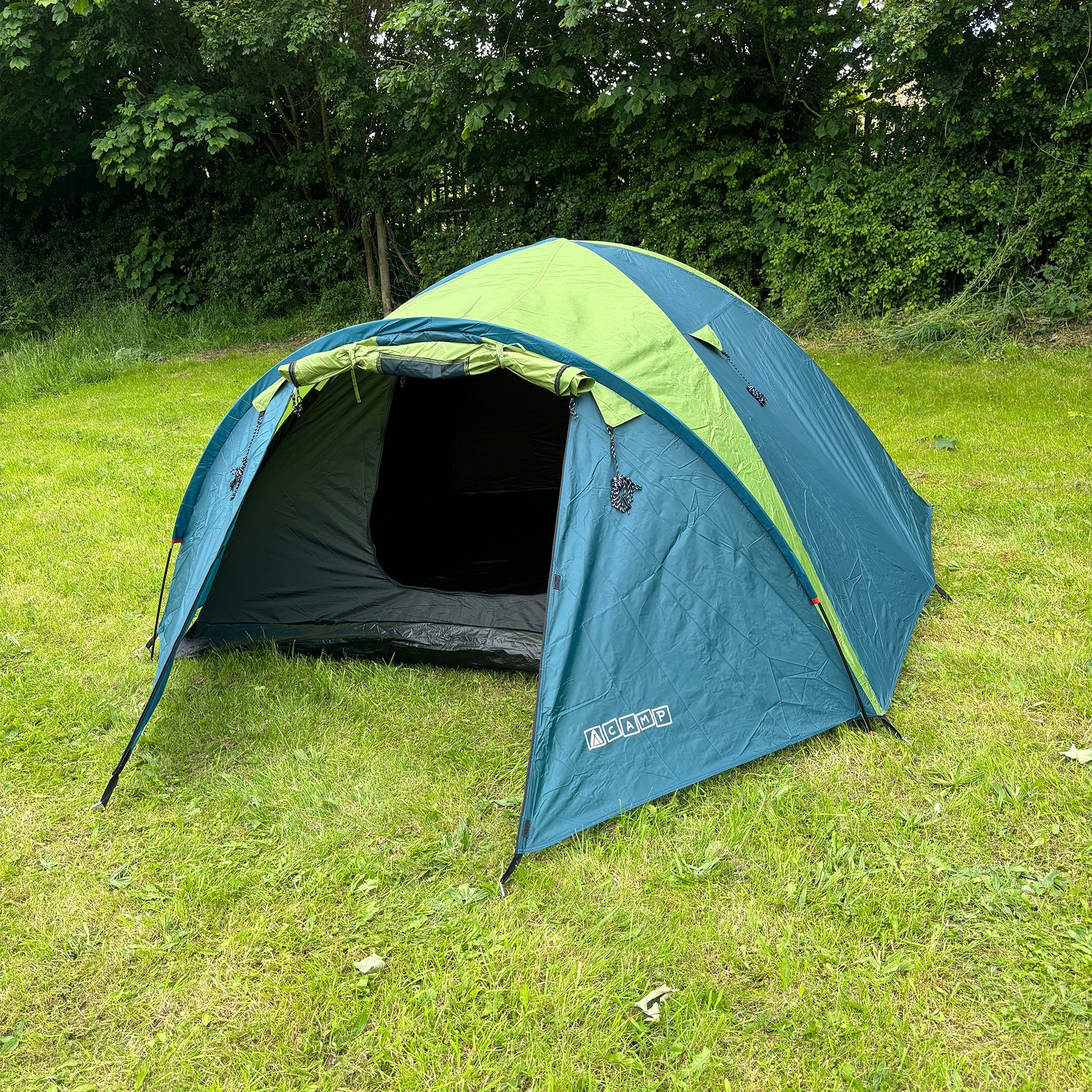 Tambu Acamp 3-4 Person Dome Tent - Dark Turquoise / Olive Green - 55% OFF