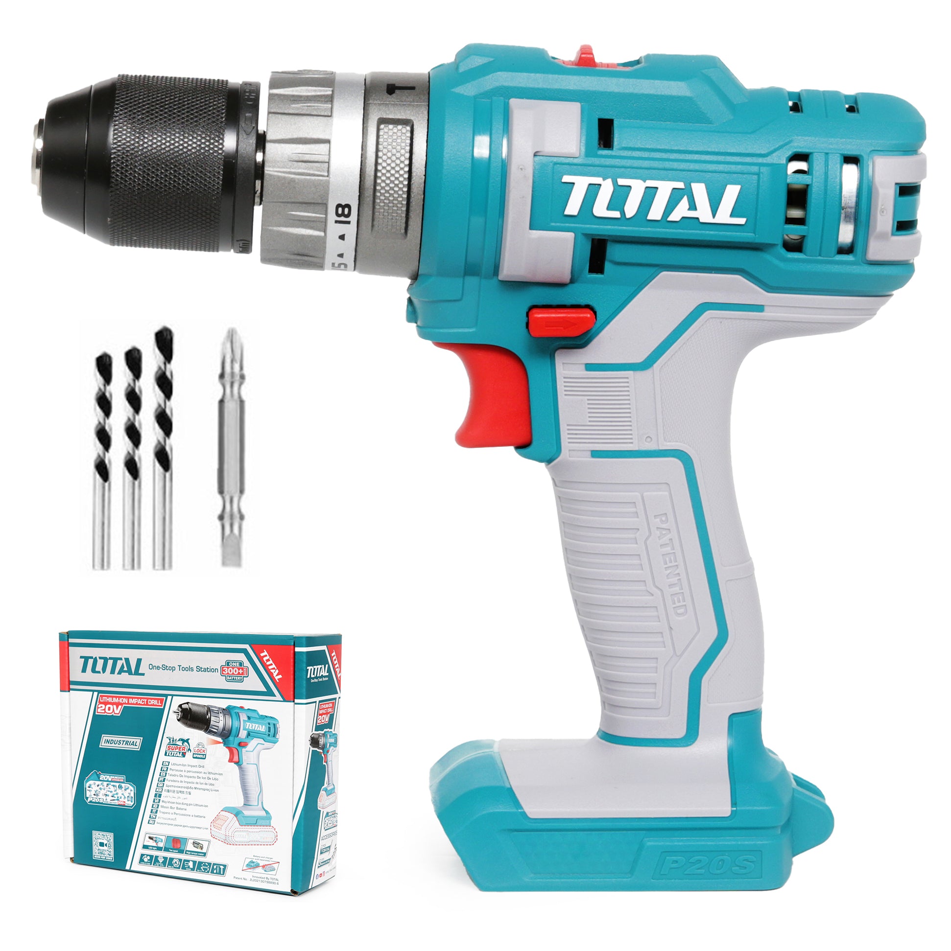 Total Li-Ion 20V Impact Drill (Battery not included) - TIDLI201455