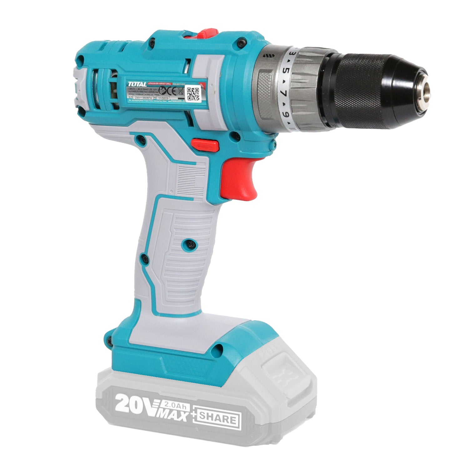 Total Li-Ion 20V Impact Drill (Battery not included) - TIDLI201455