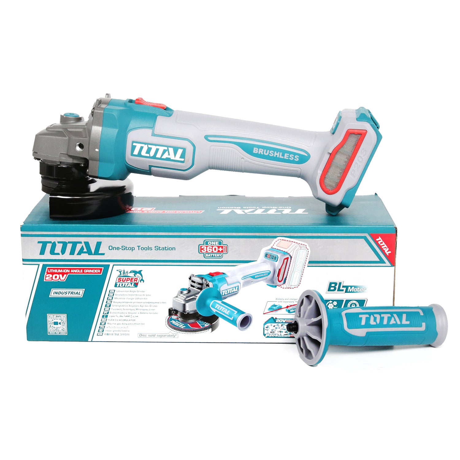 Total Li-Ion 20V Angle Grinder (Battery not included) - TAGLI21154