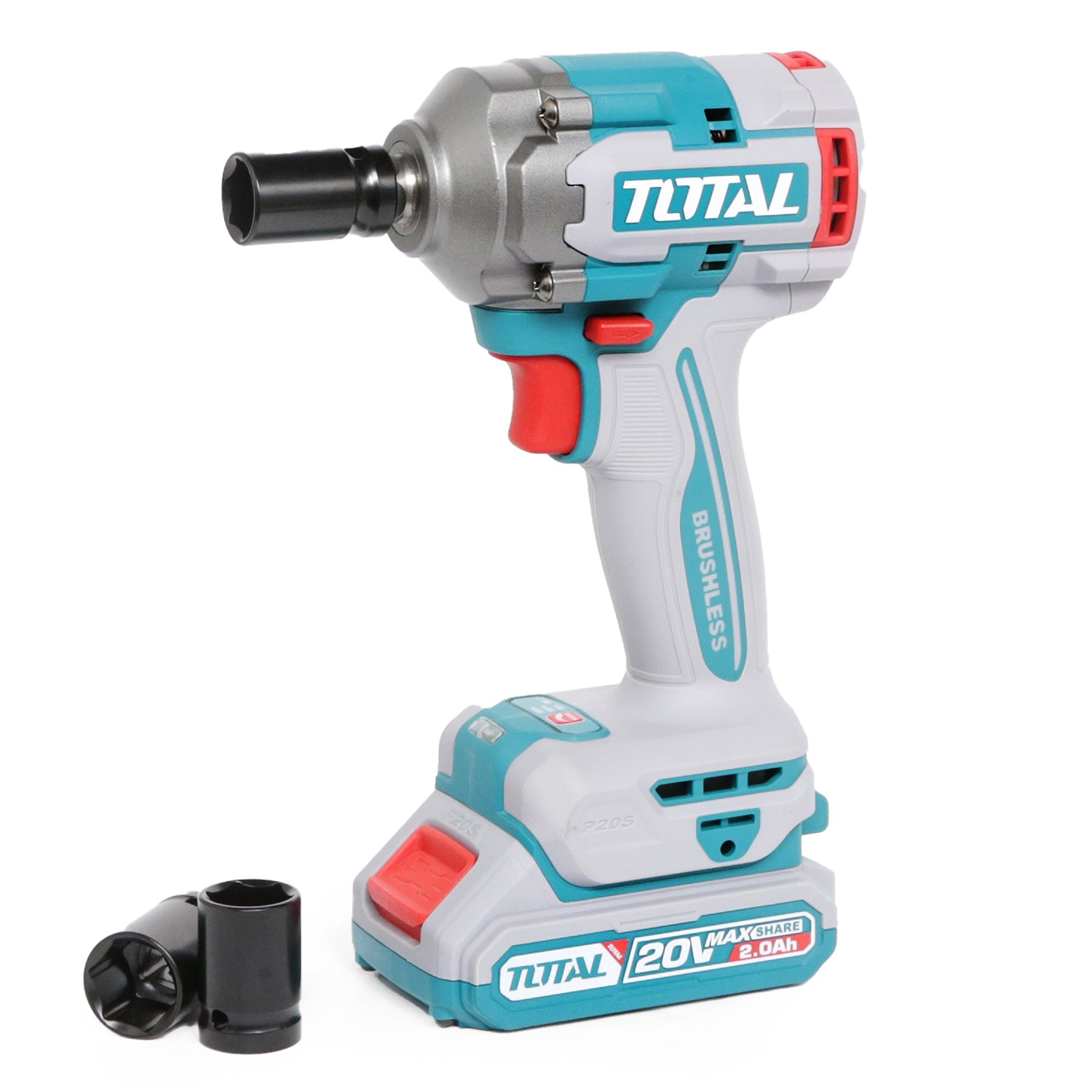 Total Li-Ion 20V Impact Wrench (with 2 x Batteries & Charger) - TIWLI2040E