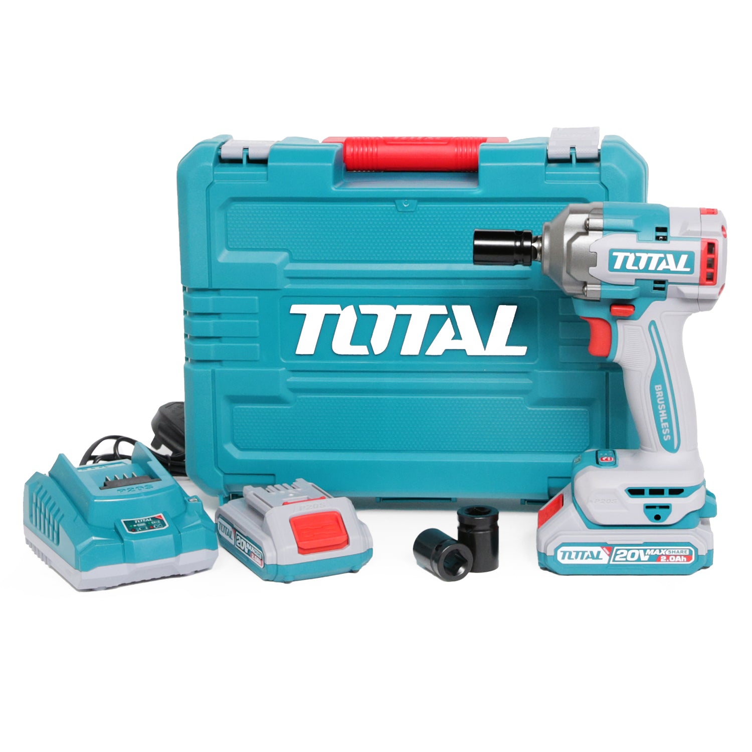 Total Li-Ion 20V Impact Wrench (with 2 x Batteries & Charger) - TIWLI2040E