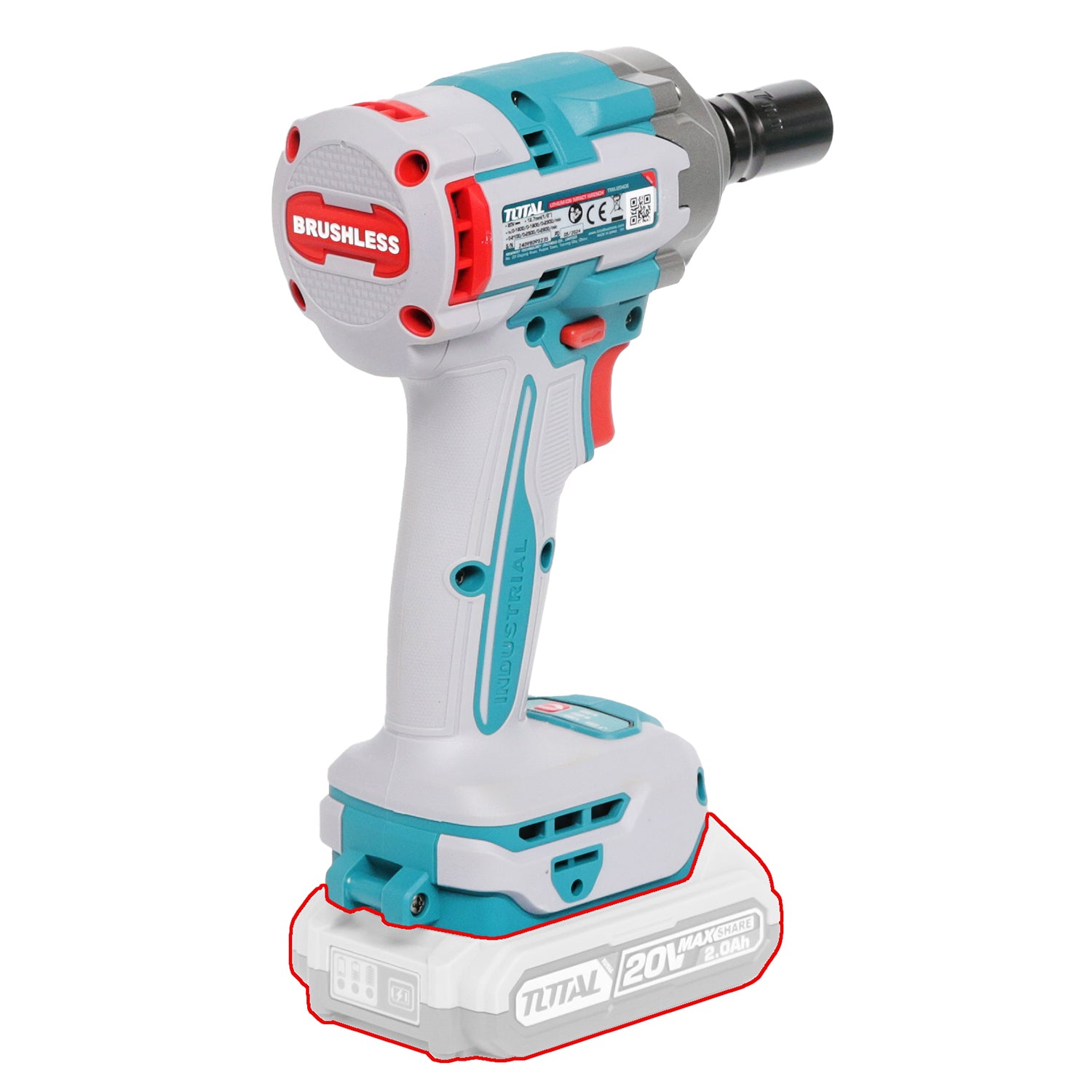 Total Li-Ion 20V Impact Wrench (Battery Not Included) - TIWLI20501