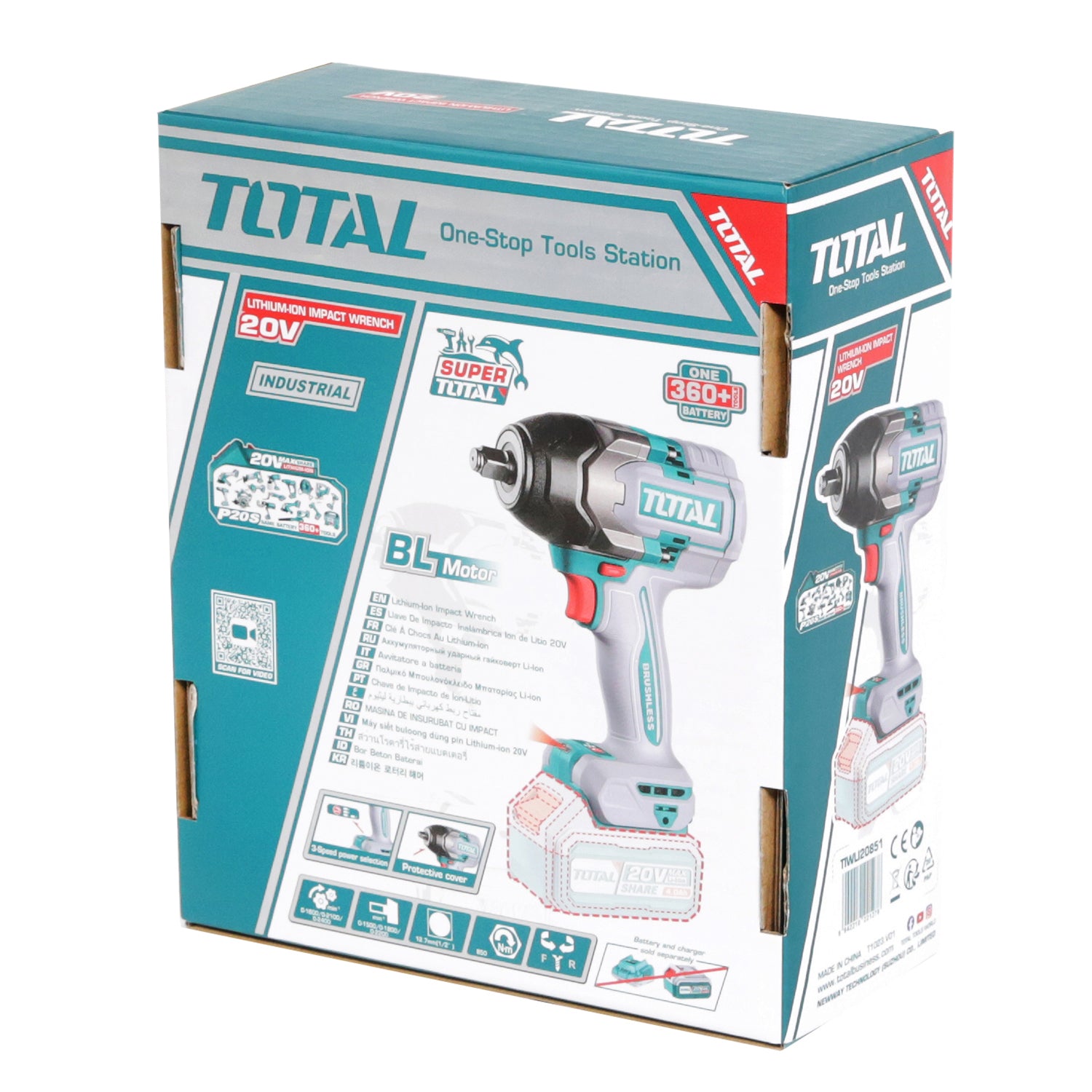 Total Li-Ion 20V Impact Wrench (Battery Not Included) - TIWLI20851