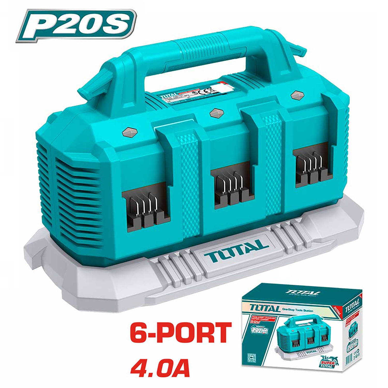 Total Li-Ion 20V 6 Port Battery Charger - TFCLI2064