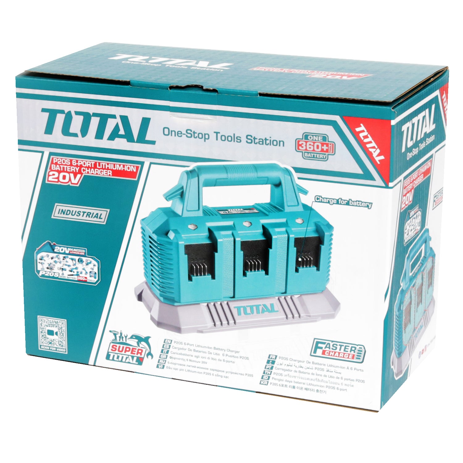 Total Li-Ion 20V 6 Port Battery Charger - TFCLI2064