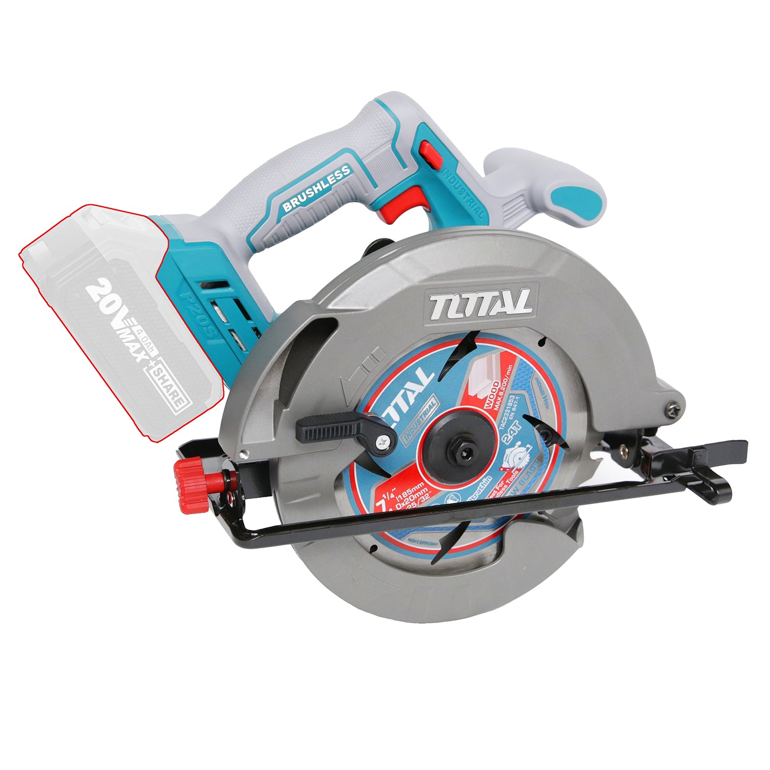 Total Li-Ion 20V Circular Saw 185mm (Battery Not Included) - TSLI1851