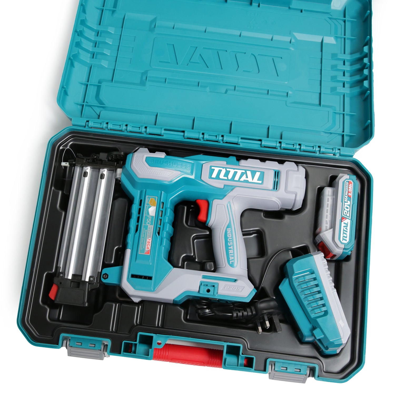 Total Li-Ion 20V Cordless Brad Nailer Kit (with Battery & Charger) - TCBNLI5008