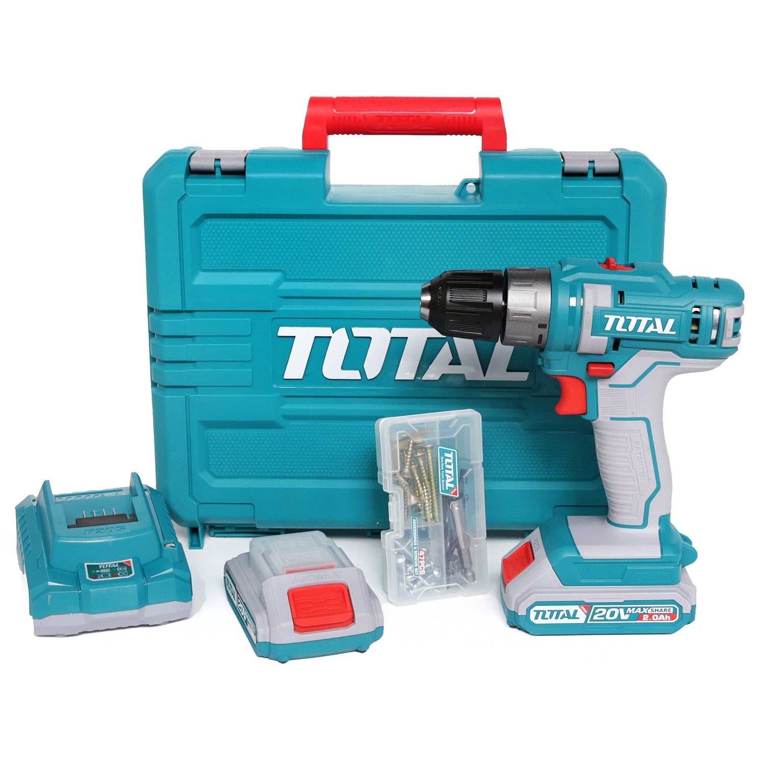 Total Li-Ion 20V Cordless Drill (with 2 x Batteries & Charger) - TDLI200528E