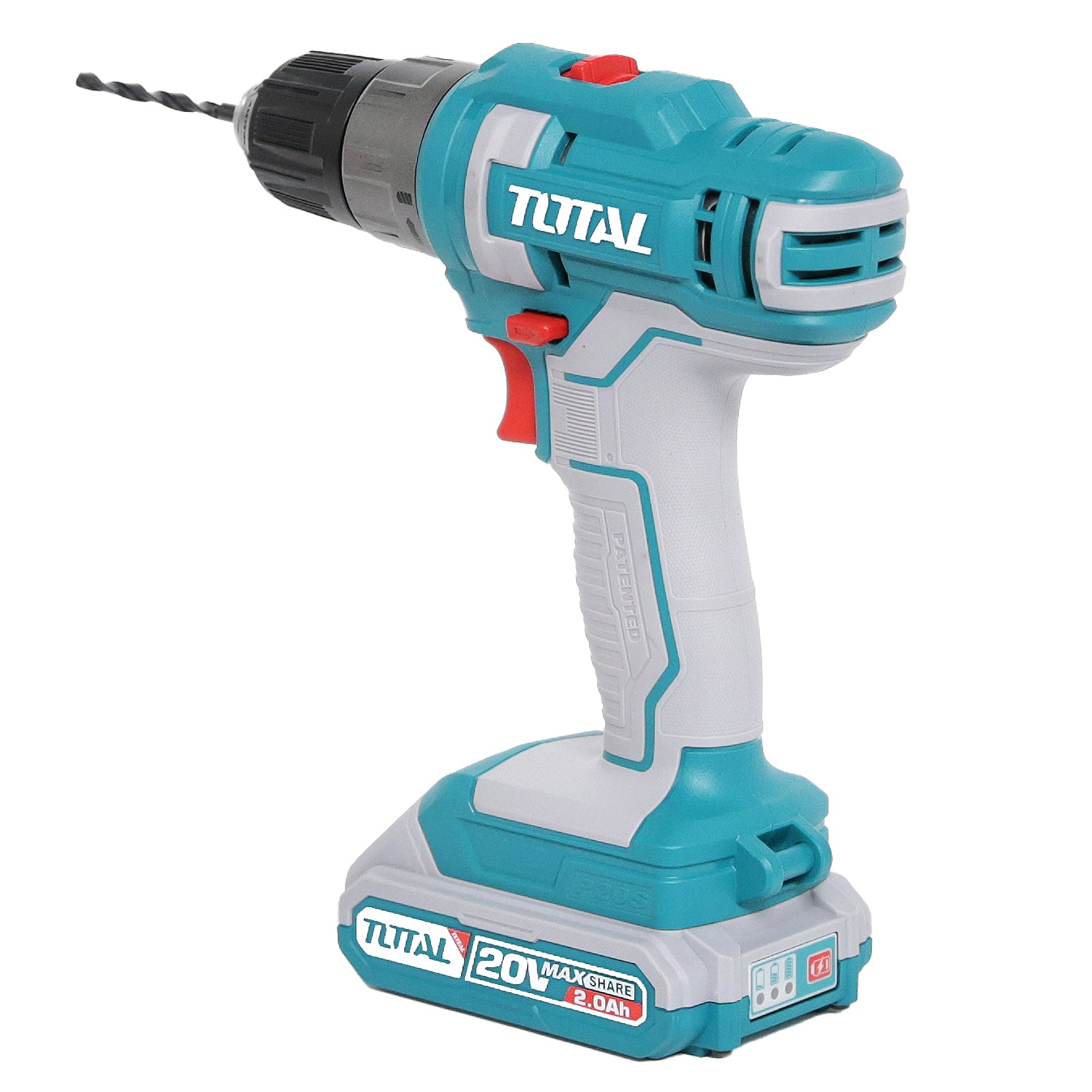 Total Li-Ion 20V Cordless Drill (with 2 x Batteries & Charger) - TDLI200528E