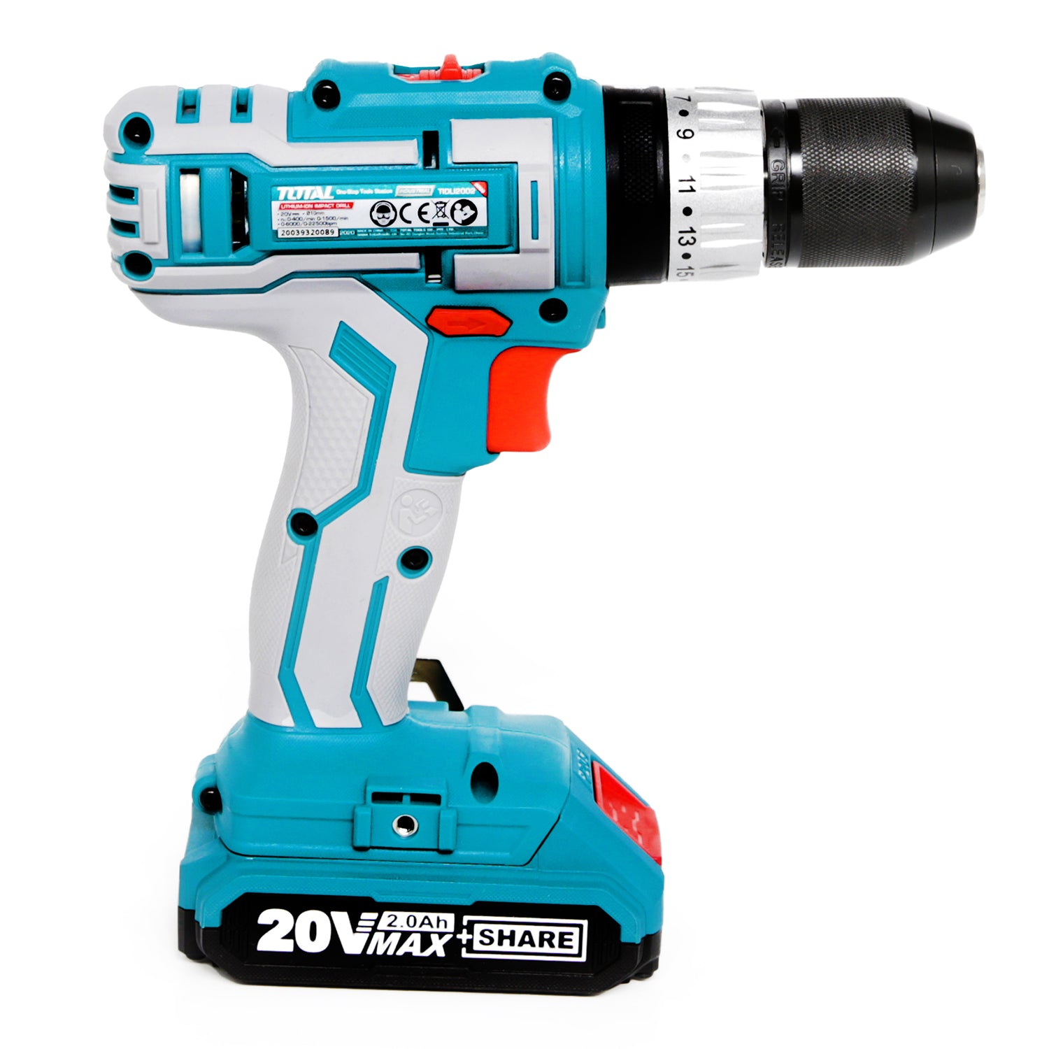 Total Li-Ion 20V Impact Drill (with 2 x Batteries & Charger) - TIDLI2002