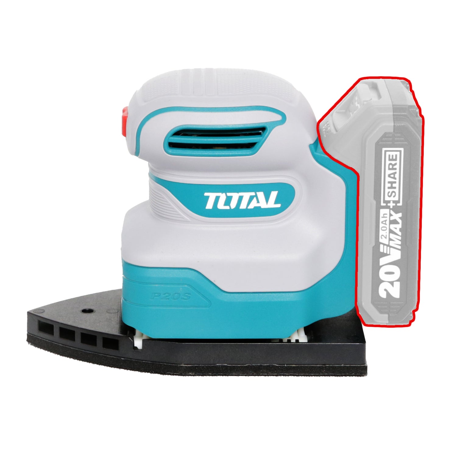 Total Li-Ion 20V Cordless Palm Sander (Battery Not Included) - TPSLI2014