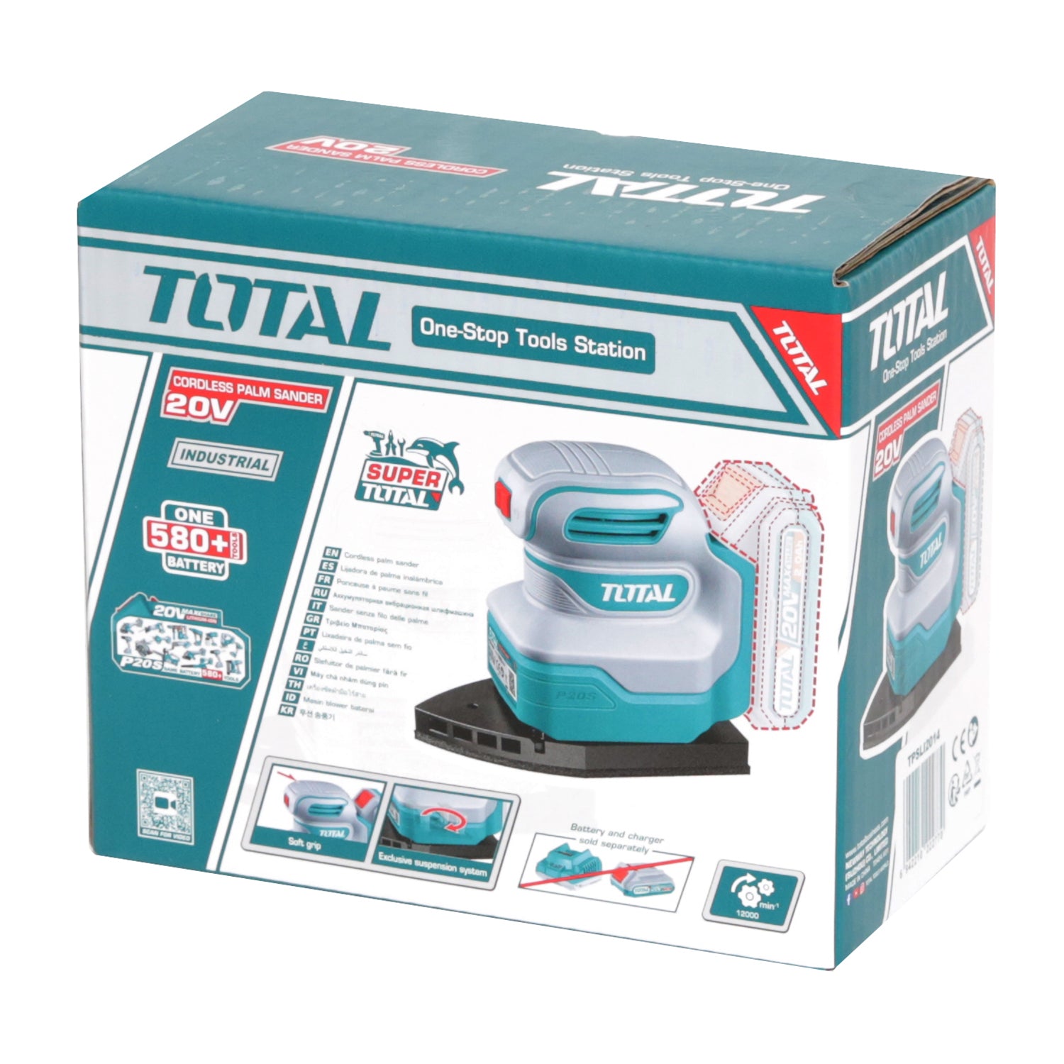 Total Li-Ion 20V Cordless Palm Sander (Battery Not Included) - TPSLI2014