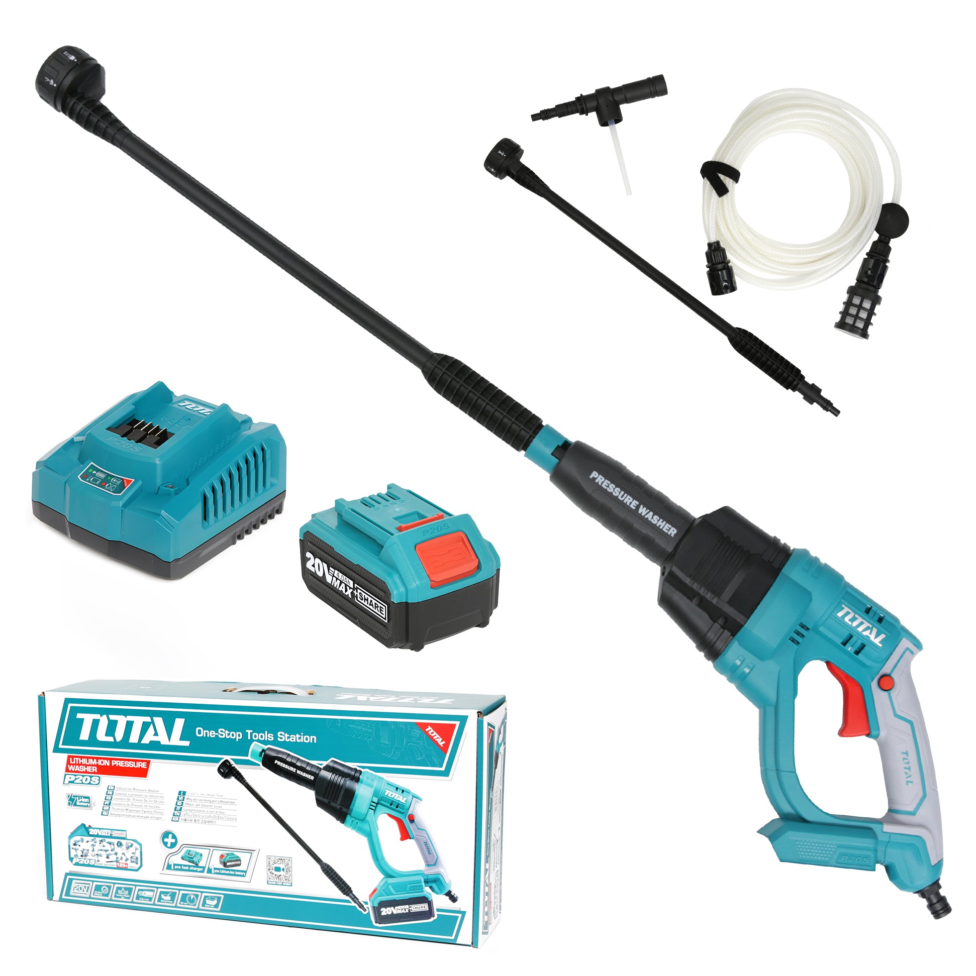 Total Li-Ion 20V Pressure Washer (with Battery & Charger) - TPWLI20084