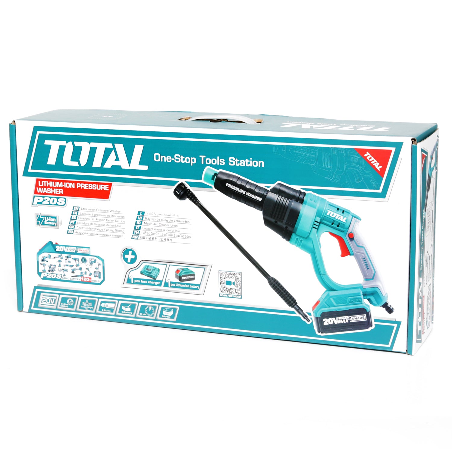 Total Li-Ion 20V Pressure Washer (with Battery & Charger) - TPWLI20084