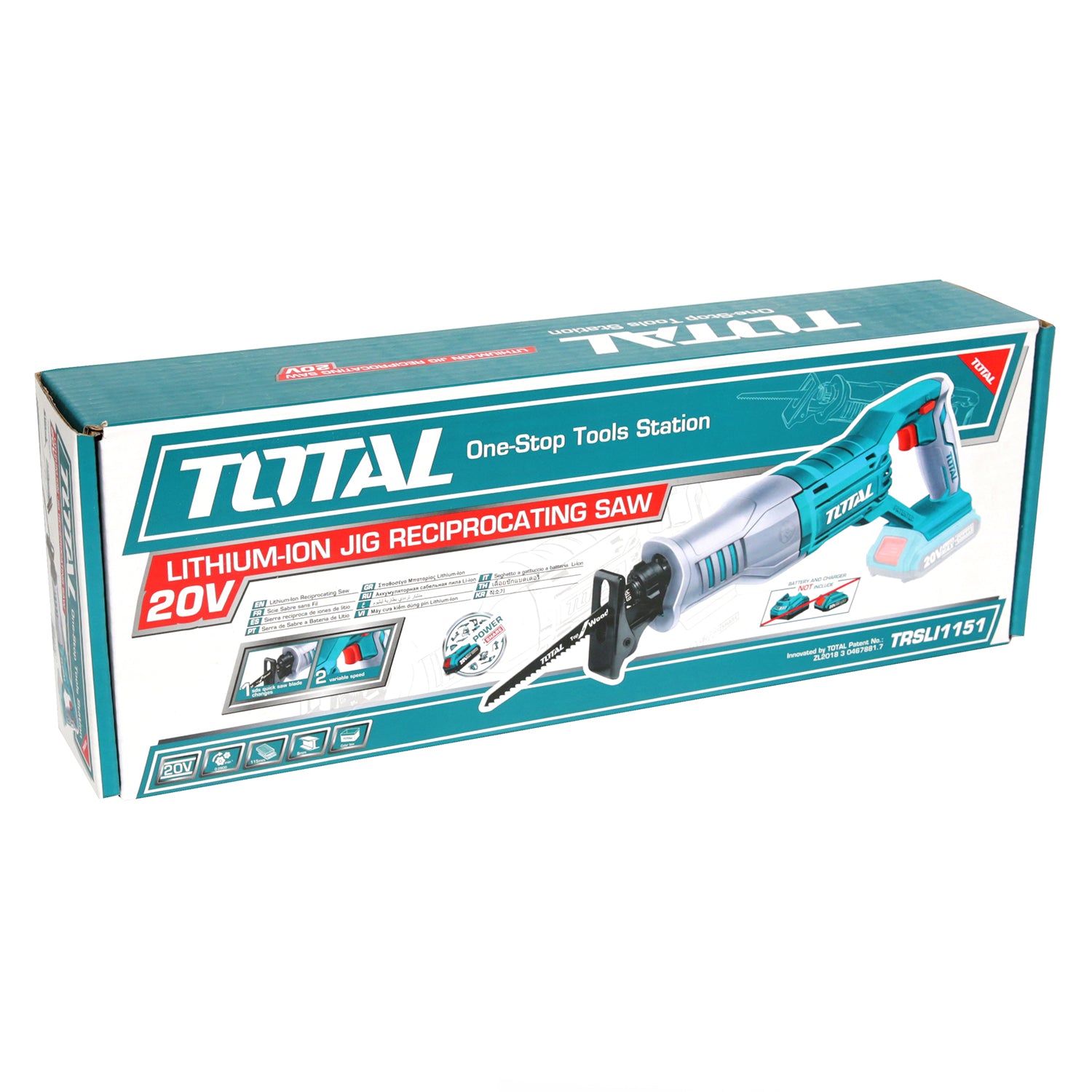 Total Li-Ion 20V Jig Reciprocating Saw (Battery not included) - TRSLI1151