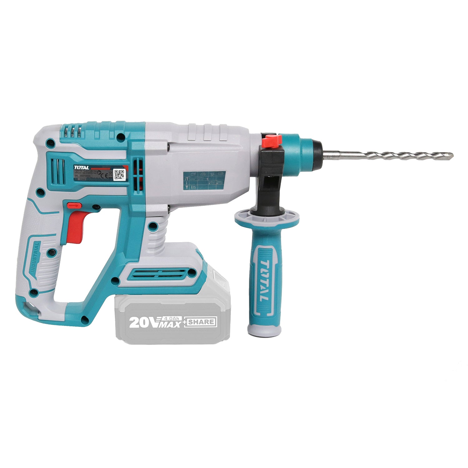 Total Li-Ion 20V Rotary Hammer SDS Plus (Battery not included) - TRHLI20208