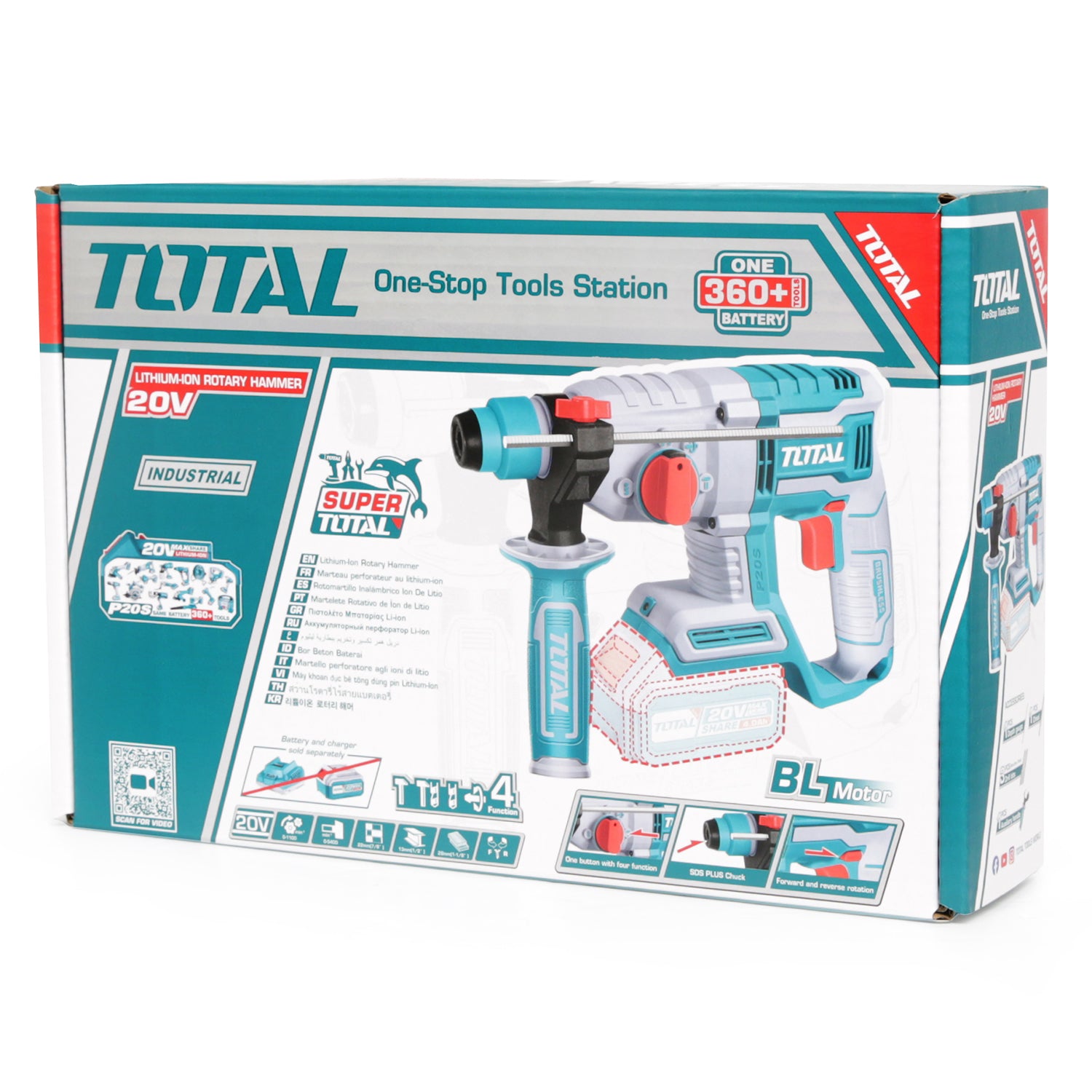 Total Li-Ion 20V Rotary Hammer SDS Plus (Battery not included) - TRHLI20208