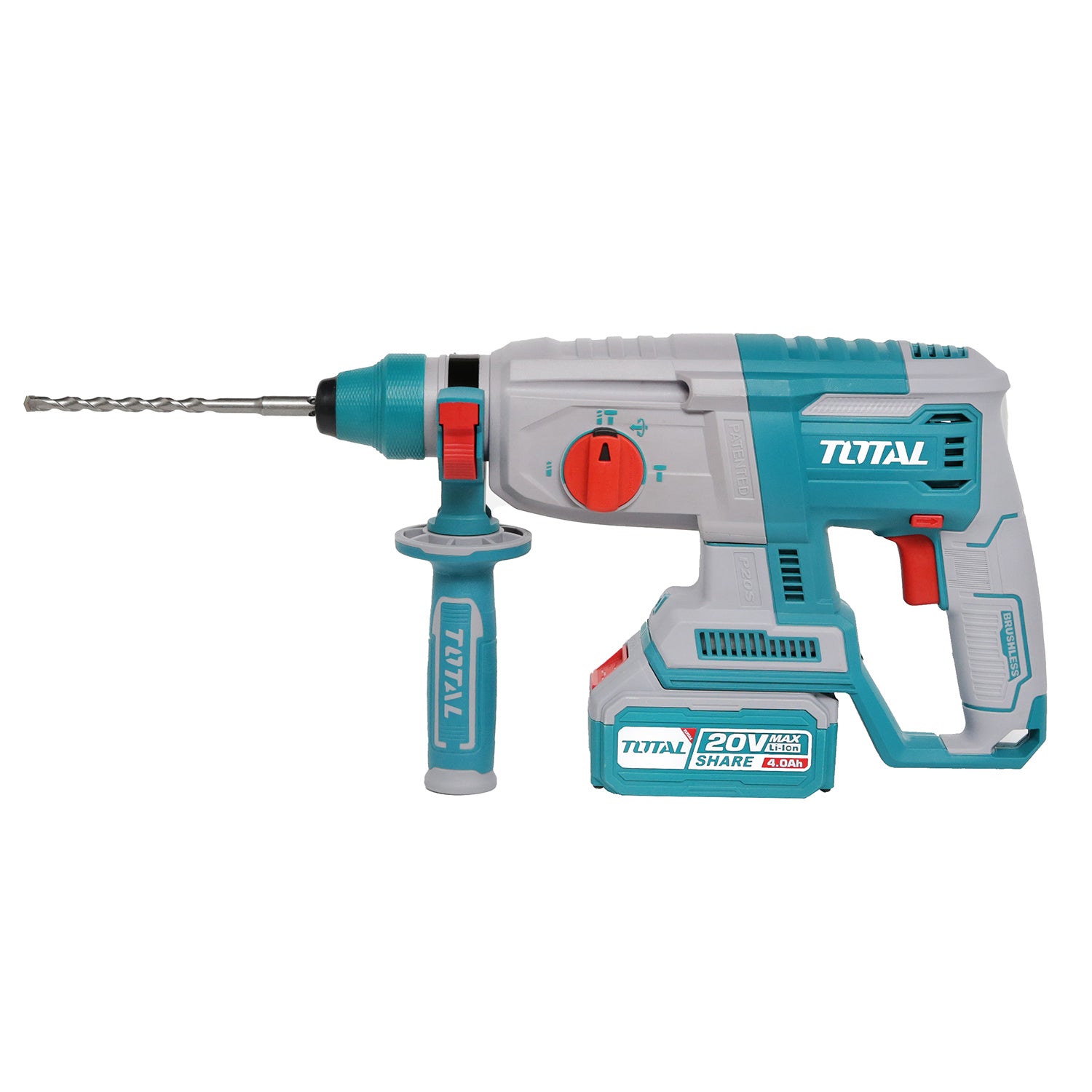 Total Li-Ion 20V Rotary Hammer (with 2 x Batteries & Charger) - TRHLI202287