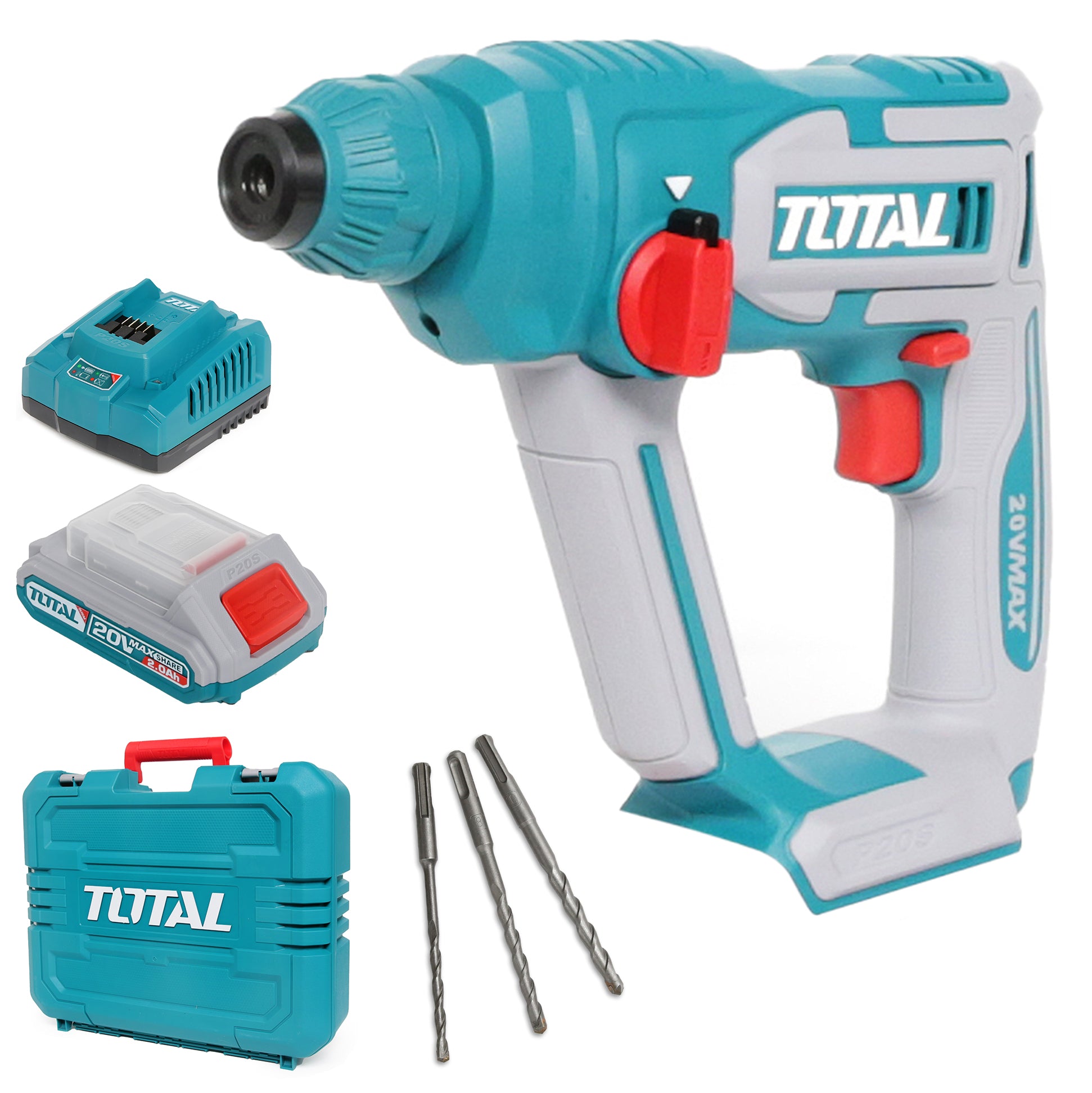 Total Li-Ion 20V Rotary Hammer (with Battery & Charger) - TRHLI201681E