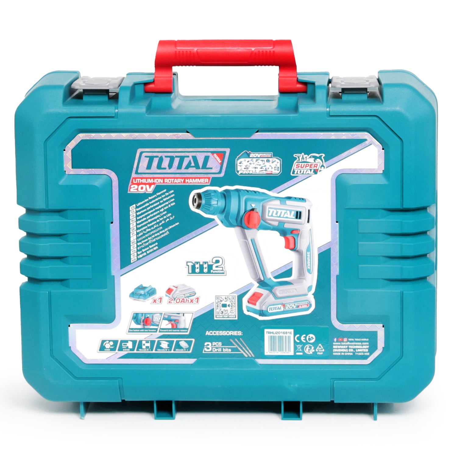 Total Li-Ion 20V Rotary Hammer (with Battery & Charger) - TRHLI201681E