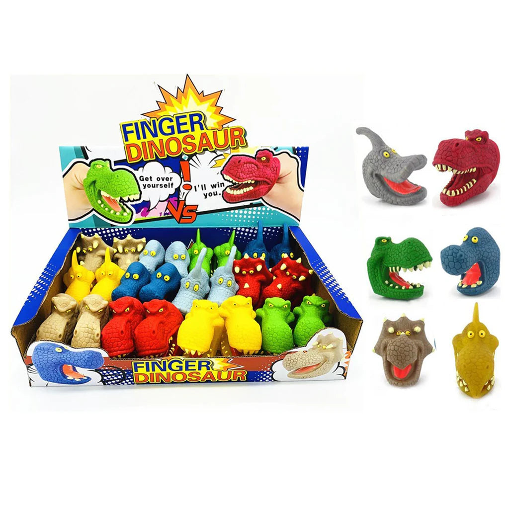 Toy Dinosaur Finger Puppets - 6 Styles - Box of 24