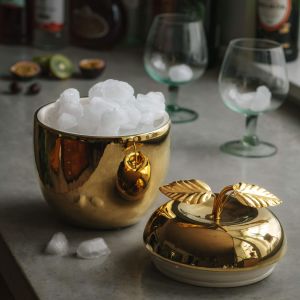 Gold Apple Ice Bucket / Storage Container