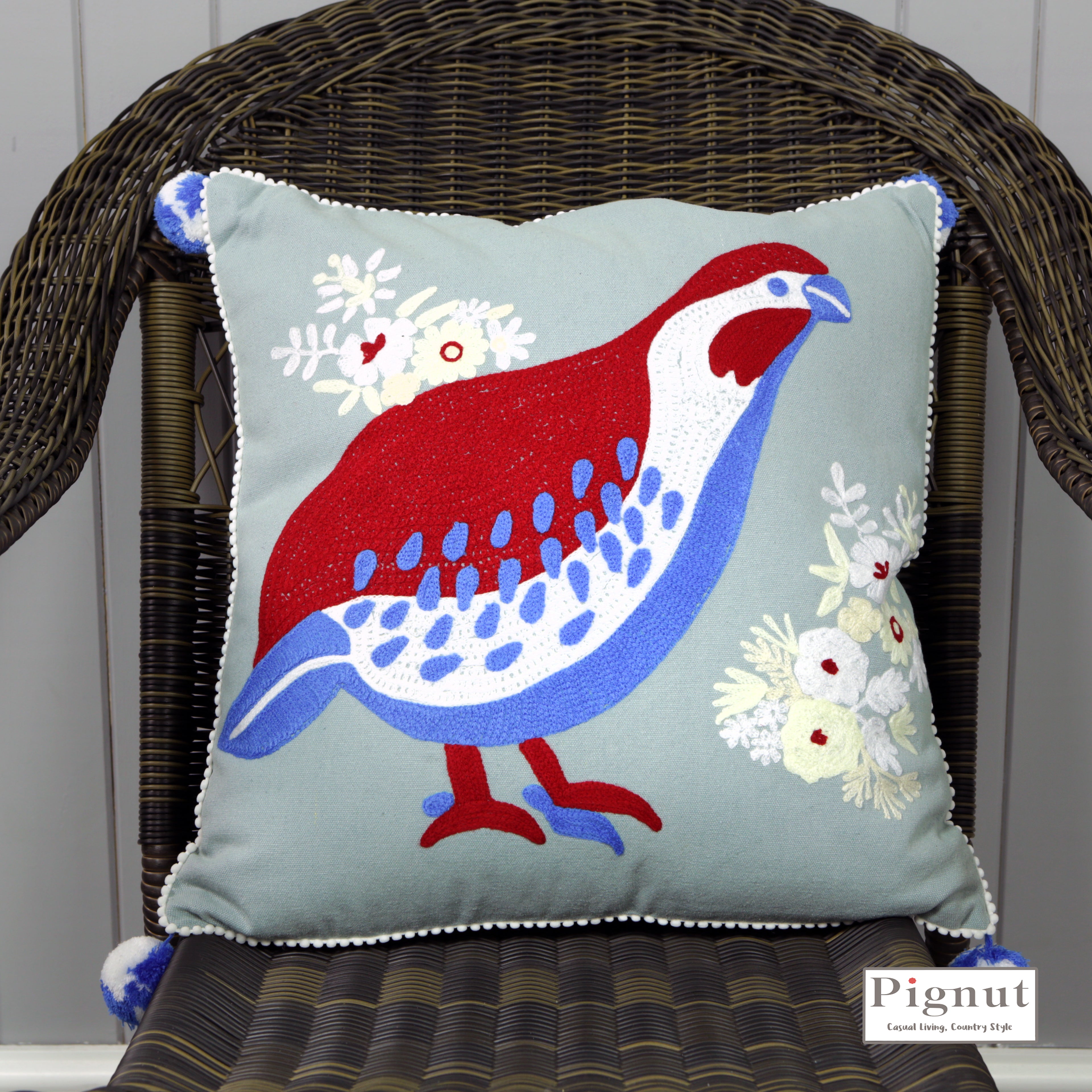 Moorhen Bird Cotton Cushion - 45 x 45cm