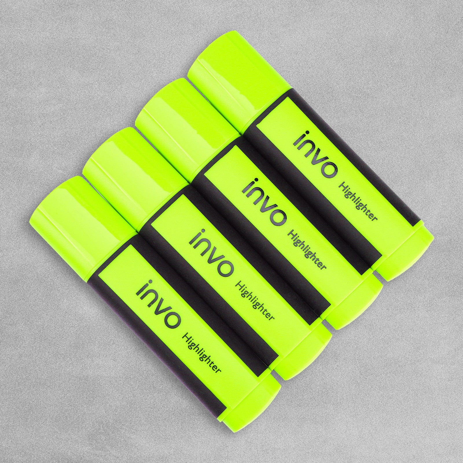 INVO Chisel Tip Highlighters Yellow Ink - Pack of 4