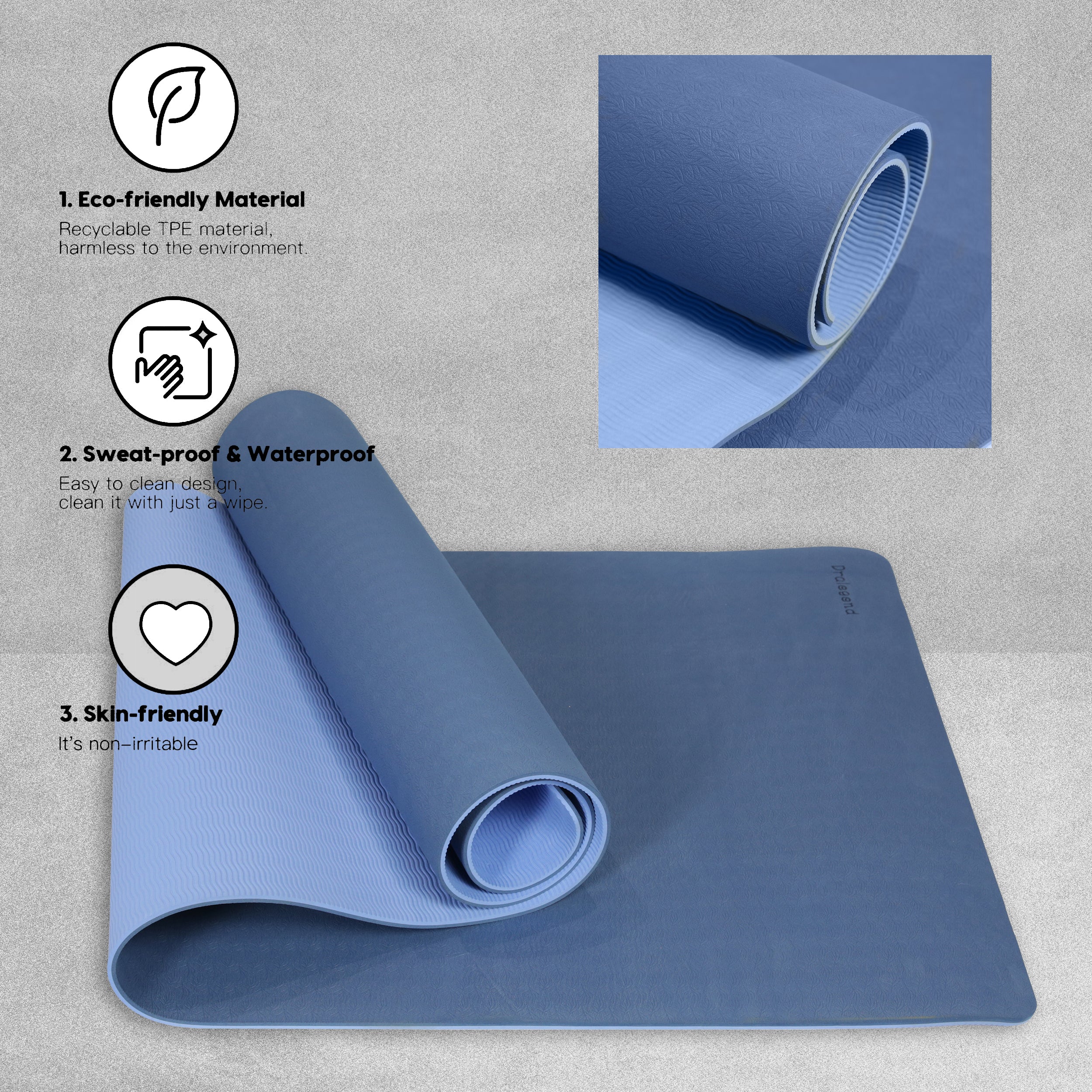 Dralegend Yoga Exercise Mat - Leaf Pattern