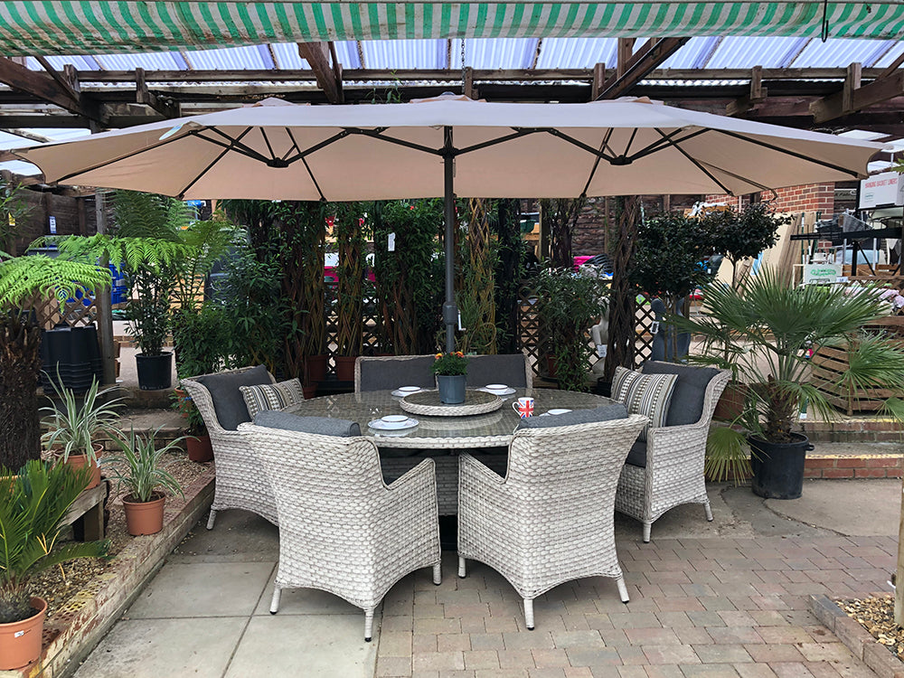 Varenna Double Parasol with Crank - 4.6m x 2.7m