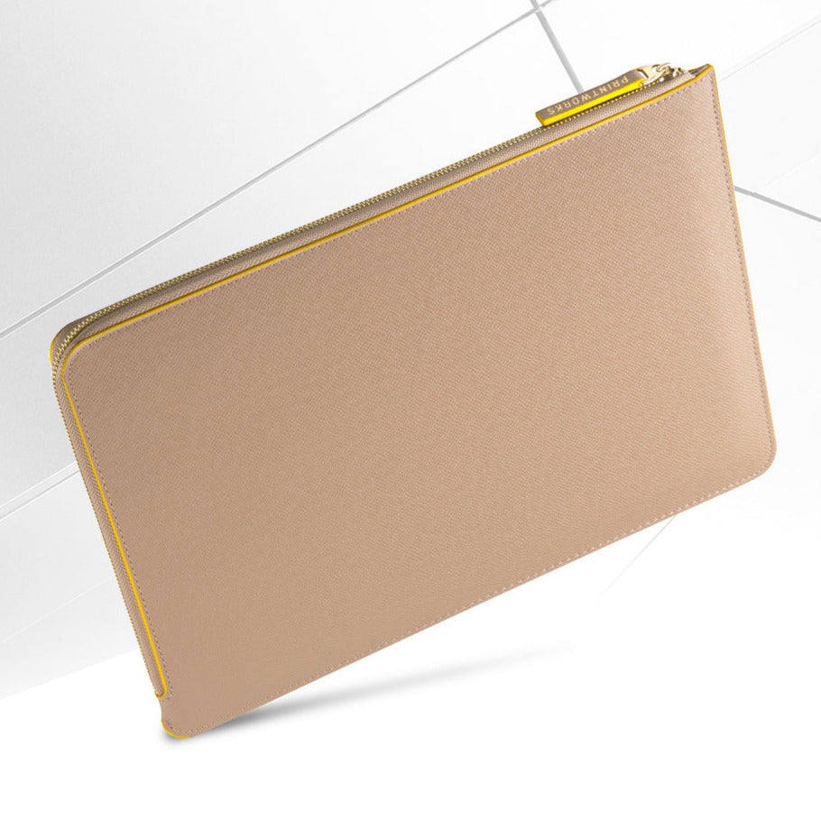 Printworks Laptop Case 10-12" - Beige/Yellow