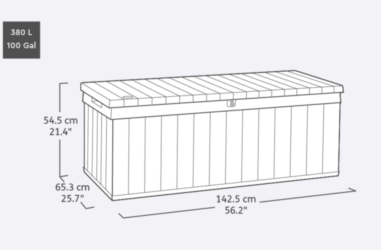 Keter Darwin Garden Deck Storage Box 380 Litres - Brown