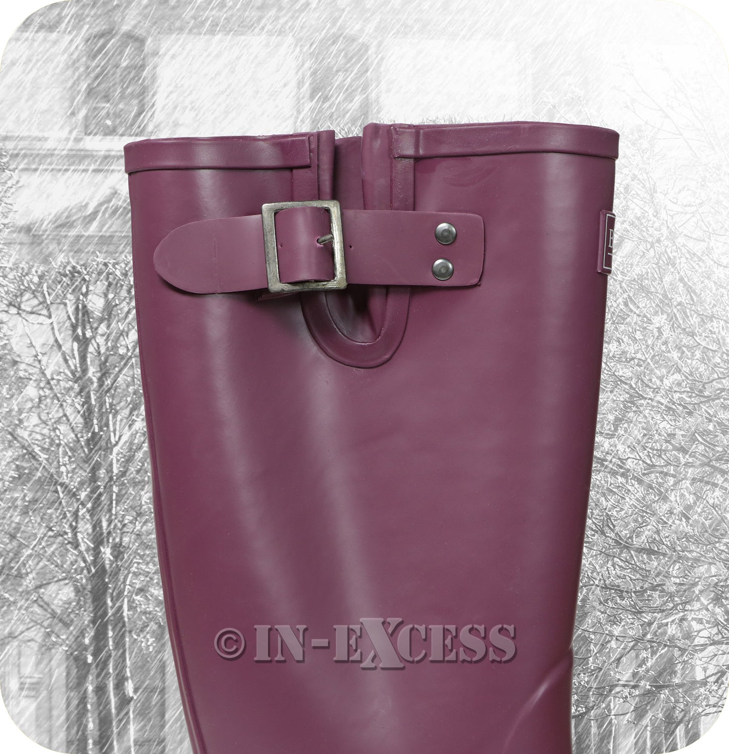 Briers Adjustable Neoprene Lined Wellington Boots Aubergine Size 4