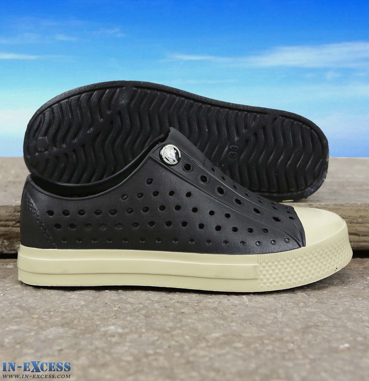 Gumbies Slip On Beach Water Shoes Junior Black