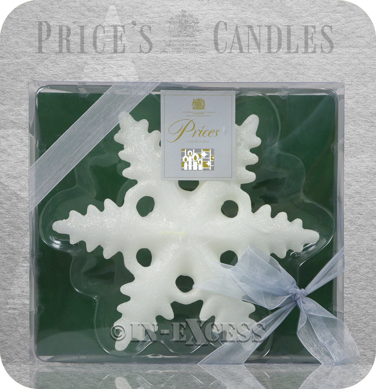 Price's Patent Candle Large Christmas Floating Snowflake Candle - Unscented