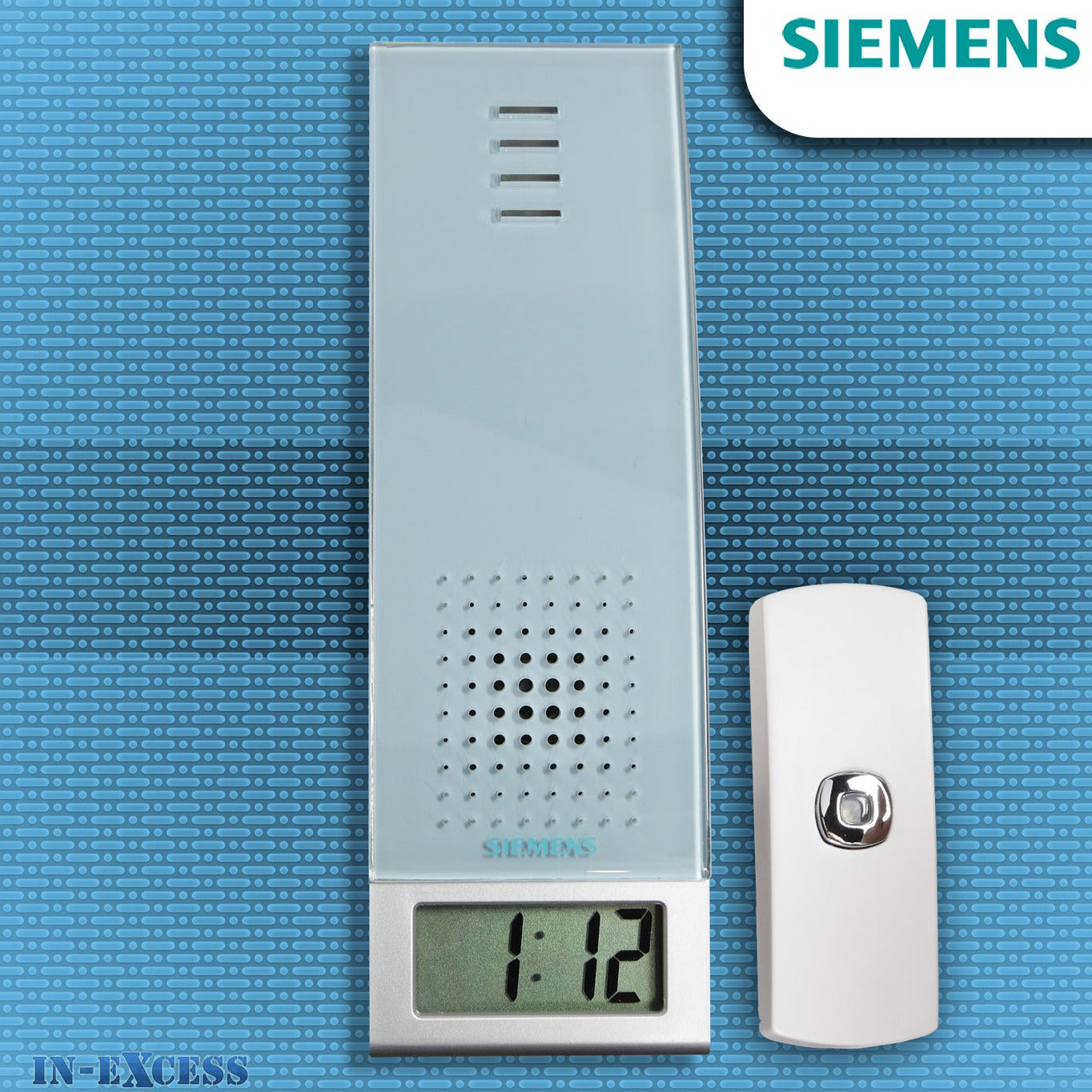 Siemens Azure Wirefree Portable Door Bell Chime Kit JSJS-216 - With JSJS-104W Bell Push