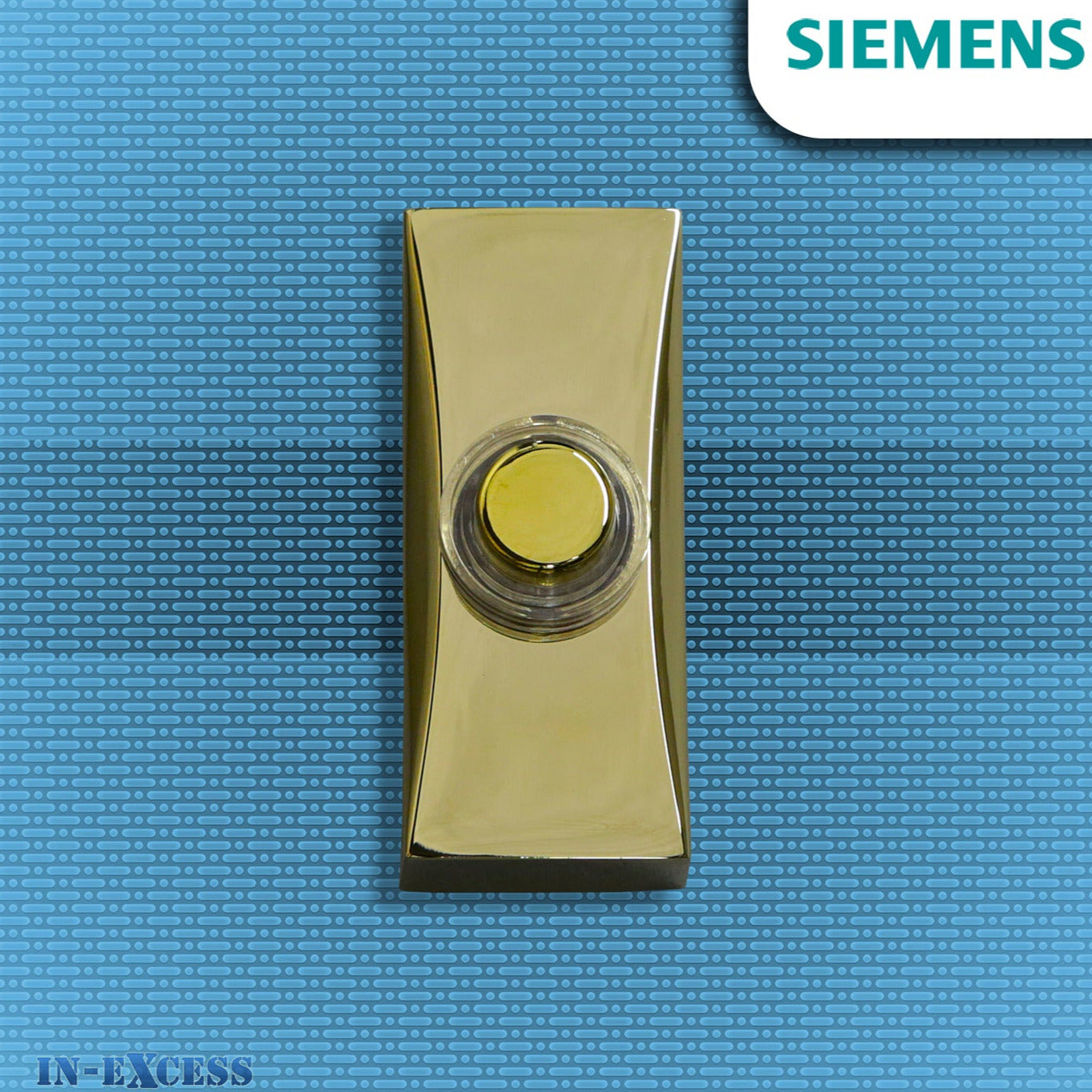 Siemens Brass Effect Wired Bell Push For Wired Door Chimes - JSJS-312 (DCW15)